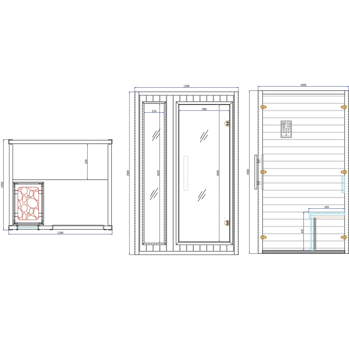 CenturaHeat Traditional Steam 2 Person Indoor Sauna